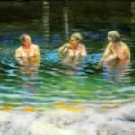 Malerei, Drei Frauen baden in See
